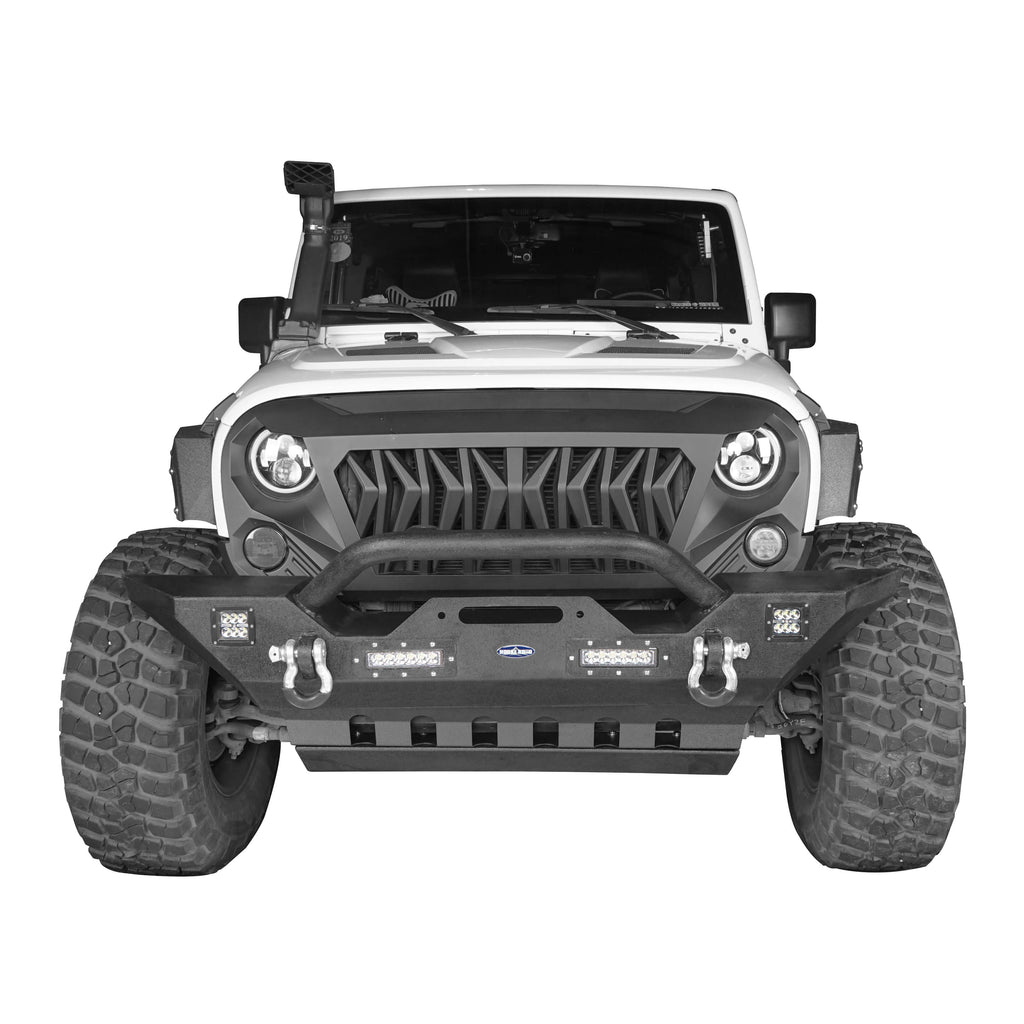 Mid Width Front Bumper & Front Skid Plate(07-18 Jeep Wrangler JK) - Rodeo Trail