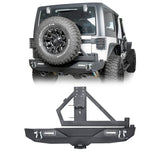Different Trail Rear Bumper w/Tire Carrier & LED Floodlights(07-18 Jeep Wrangler JK) - Rodeo Trail