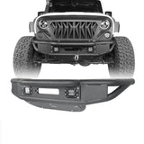 Stubby Tube Front Bumper w/Winch Plate & LED Spotlights(07-18 Jeep Wrangler JK) - Rodeo Trail