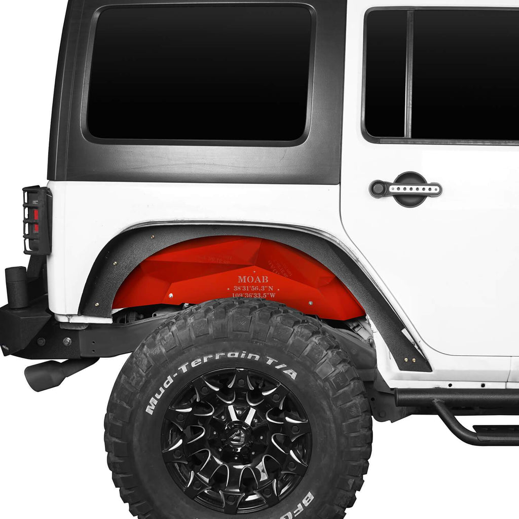 Vivid Red Rear Inner Fender Liners(07-18 Jeep Wrangler JK) - Rodeo Trail®