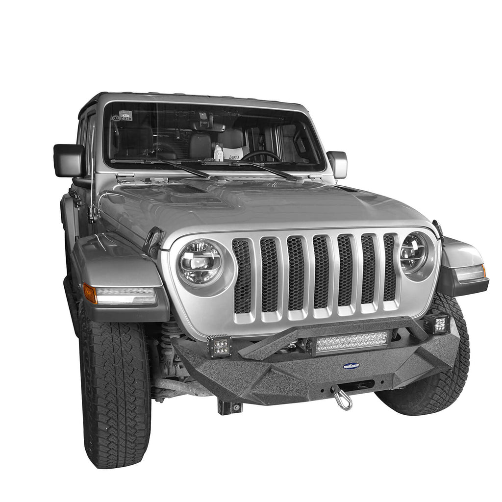 Blade Master Front Bumper w/W Inch Plate & Light Bar(18-23 Jeep Wrangler JL) - Rodeo Trail