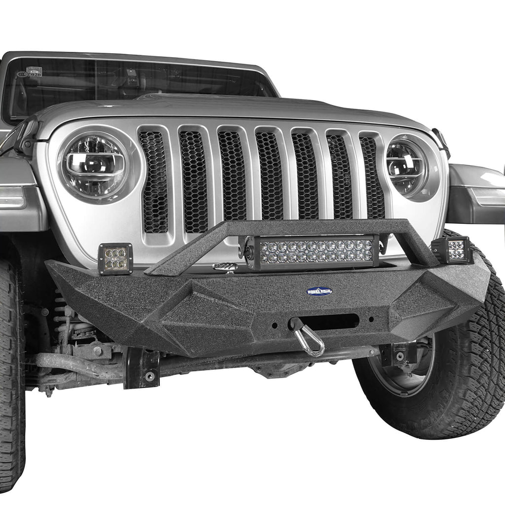 Blade Master Front Bumper w/W Inch Plate & Light Bar(18-23 Jeep Wrangler JL) - Rodeo Trail