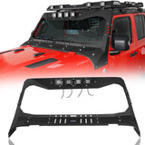 Mad Max Windshield Frame Cover Visor Cowl w/4 x LED Lights Insert(18-23 Jeep Wrangler JL & Gladiator JT(Excluding Mojave)) - Rodeo Trail®