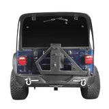 SINGLE ACTION Rear Bumper w/Tire Carrier & Receiver Hitch(97-06 Jeep Wrangler TJ) - Rodeo Trail