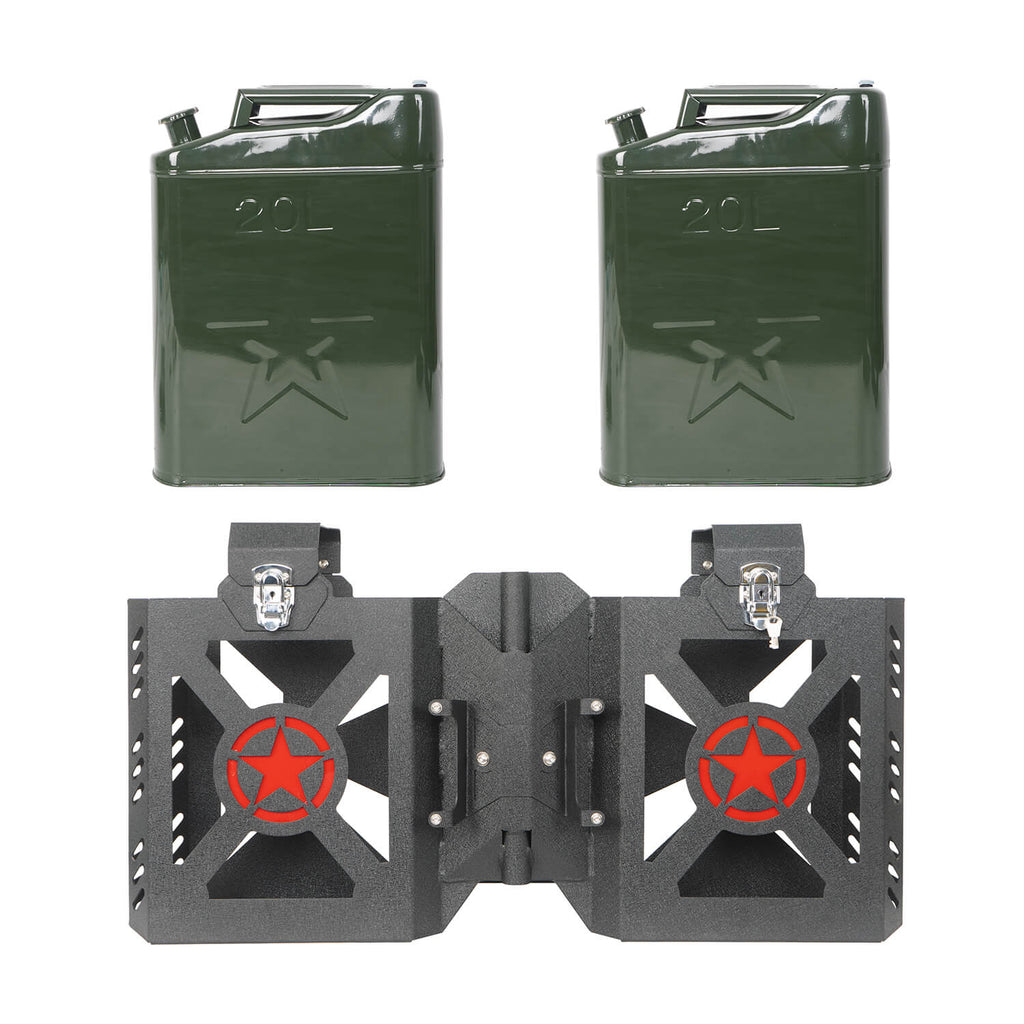 Double Jerry Gas Can Holder Tailgate Mount(97-06 Jeep Wrangler TJ) - Rodeo Trail
