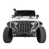 Mad Max Front Bumper w/Steel Grille Guard & Windshield Frame Cover(07-18 Jeep Wrangler JK) - Rodeo Trail
