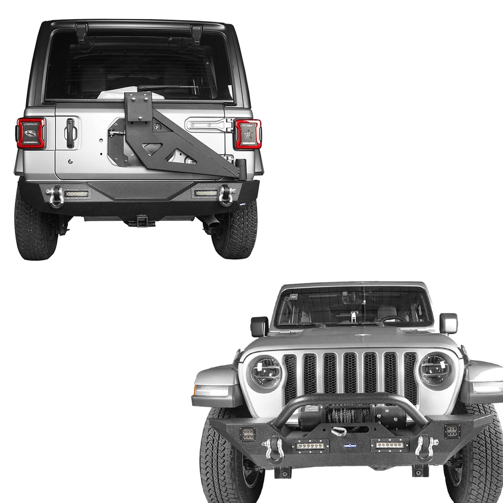 Jeep JL Front Bumper & Rear Bumper for 2018-2020 Jeep Wrangler JL bxg30183023 1