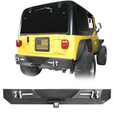 Different Trail Rear Bumper w/2 Inch Hitch Receiver for Jeep Wrangler TJ YJ 1987-2006 BXG120 2
