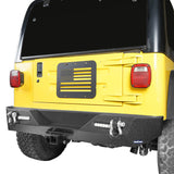 Different Trail Rear Bumper w/2 Inch Hitch Receiver for Jeep Wrangler TJ YJ 1987-2006 BXG120 3