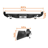 Rear Bumper w/License Plate Mounting Bracket for 2005-2015 Toyota Tacoma Gen 2 b4014-10