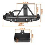 Rear Bumper w/Tire Carrier, Jerry Can Holder for 2005-2015 Toyota Tacoma b4013-9