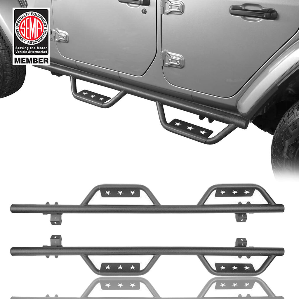 Side Steps Drop Steps Star style (18-22 Jeep Wrangler JL 4-Door) - BXG.3005-2 1