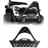 Stubby Front Bumper w/Stinger & Winch Plate Mount w/LED Spotlight(07-18 Jeep Wrangler JK) - Rodeo Trail