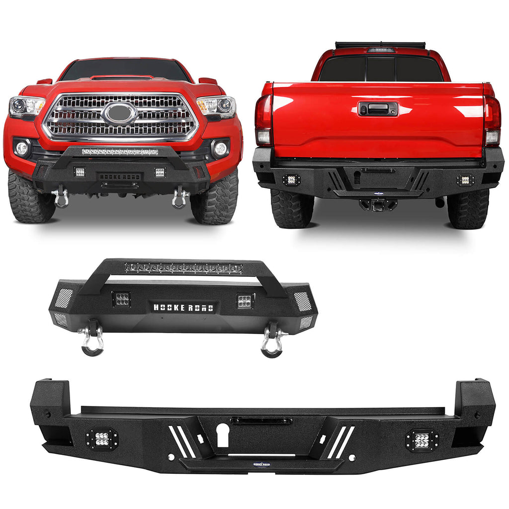 Tacoma Front Bumper & Rear Bumper w/Lights for 2016-2023 Toyota Tacoma - Rodeo Trail b42024204-1